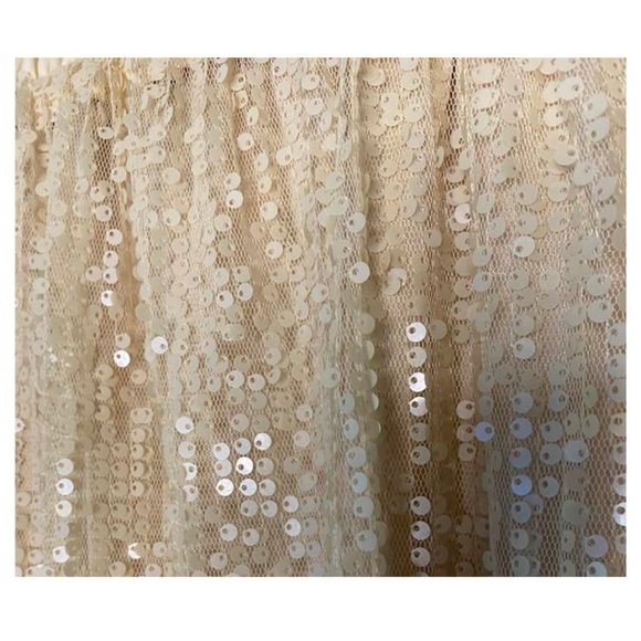 Forever 21 Lined Champagne Sequin Silhouette Mini Skirt Relaxed Fit - Picture 3 of 6